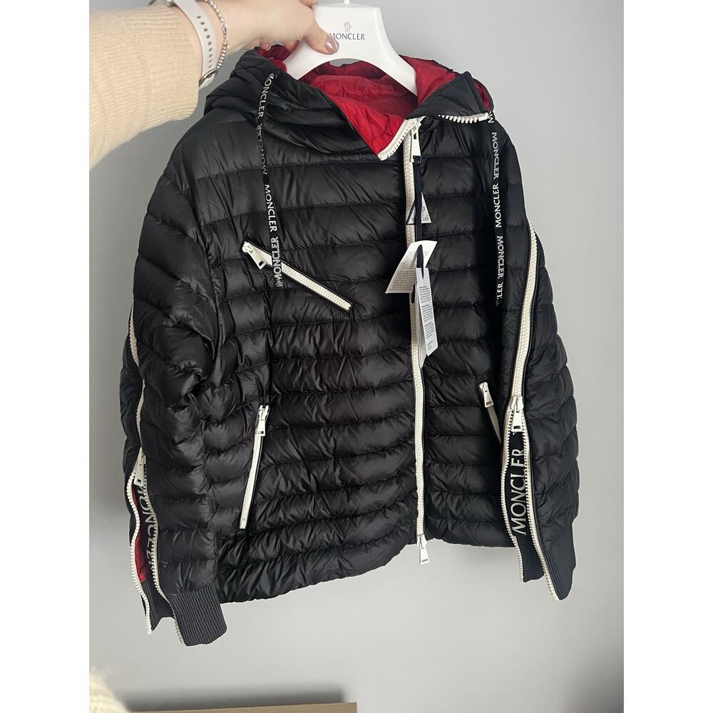 Moncler Stockholm Zip Sleeve Puffer Quilted Down Jacket Women Black $1560 sz 2